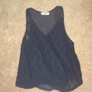 Navy lace tank top